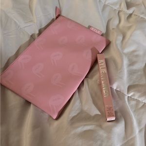 Kylie gel eyeliner in brown shimmer and pink kylie makeup pouch